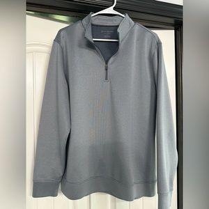 Hickey Freeman 1/4 Zip - Blue Striped - Men’s Large